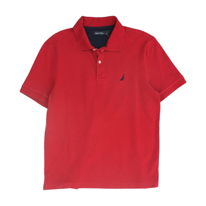 Red Solid Short Sleeve Polo