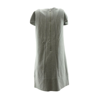 Gray Solid Midi Dress