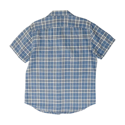 Blue Plaid Short Sleeve Button Down