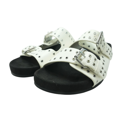 White Flat Sandals