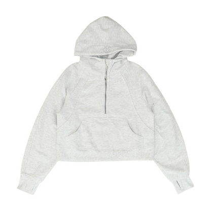 Gray Solid 1/4 Zip Pullover