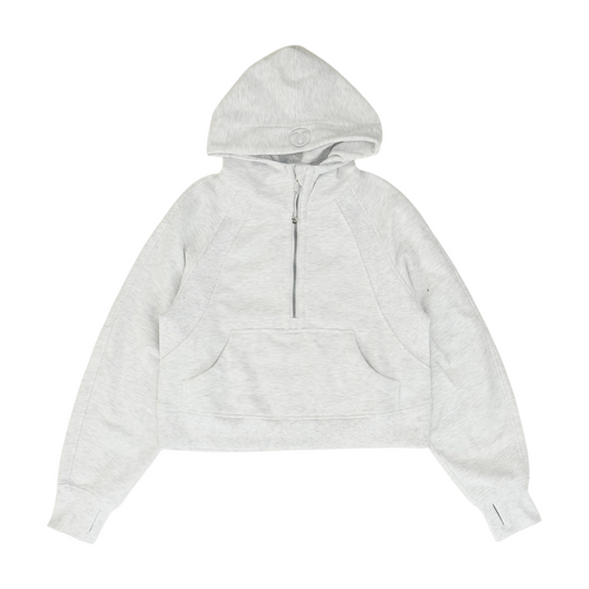 Gray Solid 1/4 Zip Pullover