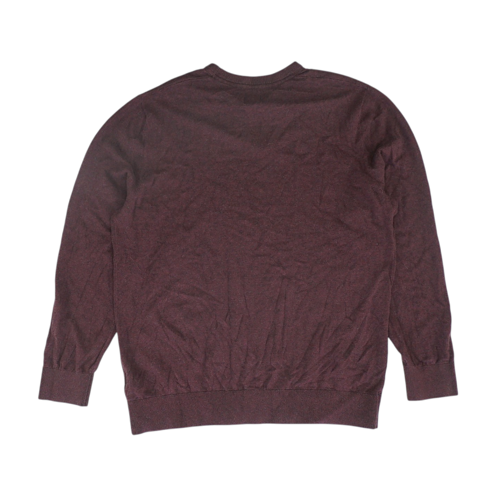 Burgundy Solid Pullover Sweater