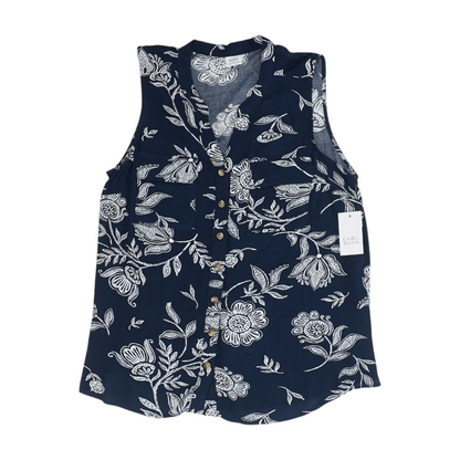 Navy Floral Button Down