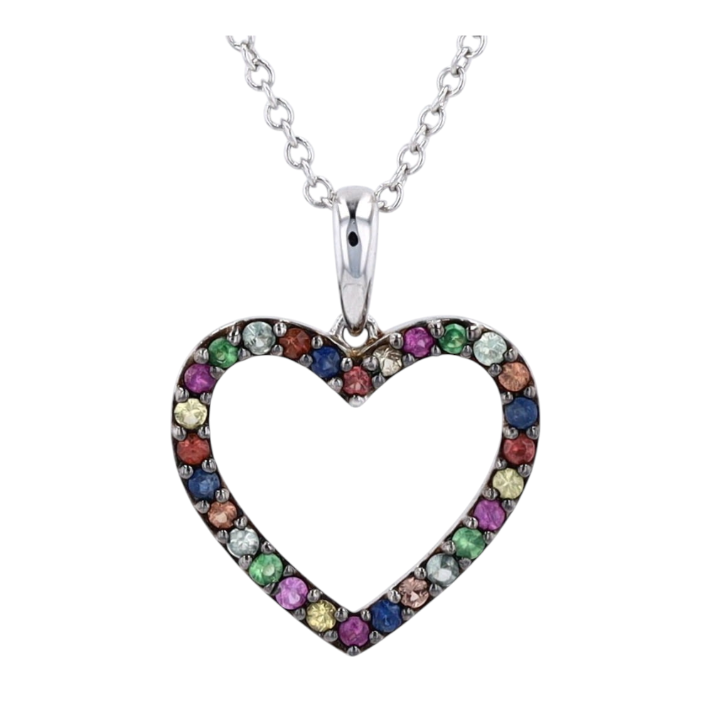 1/4 ctw Sterling Silver Sapphire Pendant Necklace