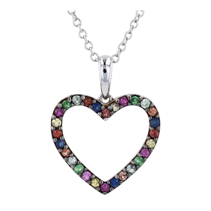 1/4 ctw Sterling Silver Sapphire Pendant Necklace