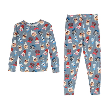 Blue Graphic Pajama Set