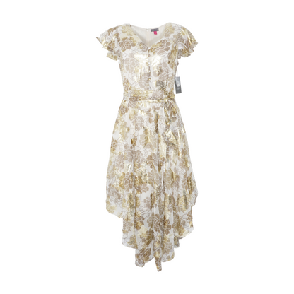 Gold Floral Midi Dress