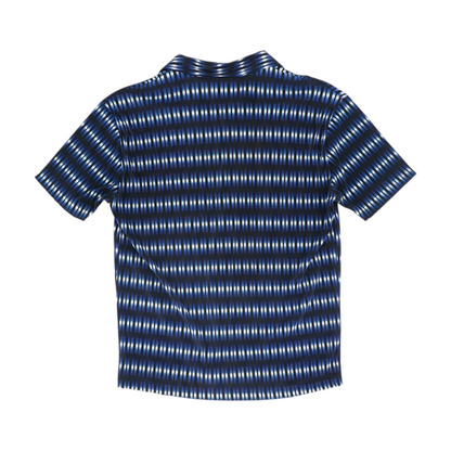 Vintage Blue Abstract Short Sleeve Button Down