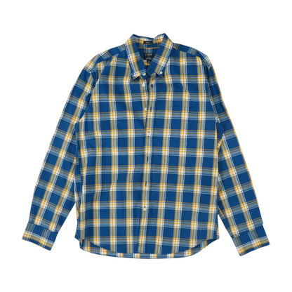 Blue Plaid Long Sleeve Button Down
