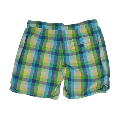 Green Check Chino Shorts