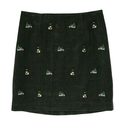 Olive Graphic Mini Skirt