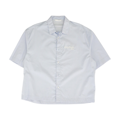 Blue Striped Short Sleeve Button Down