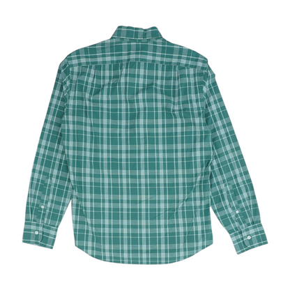 Green Plaid Long Sleeve Button Down