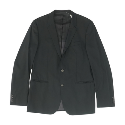 Black Long Solid Sport Coat