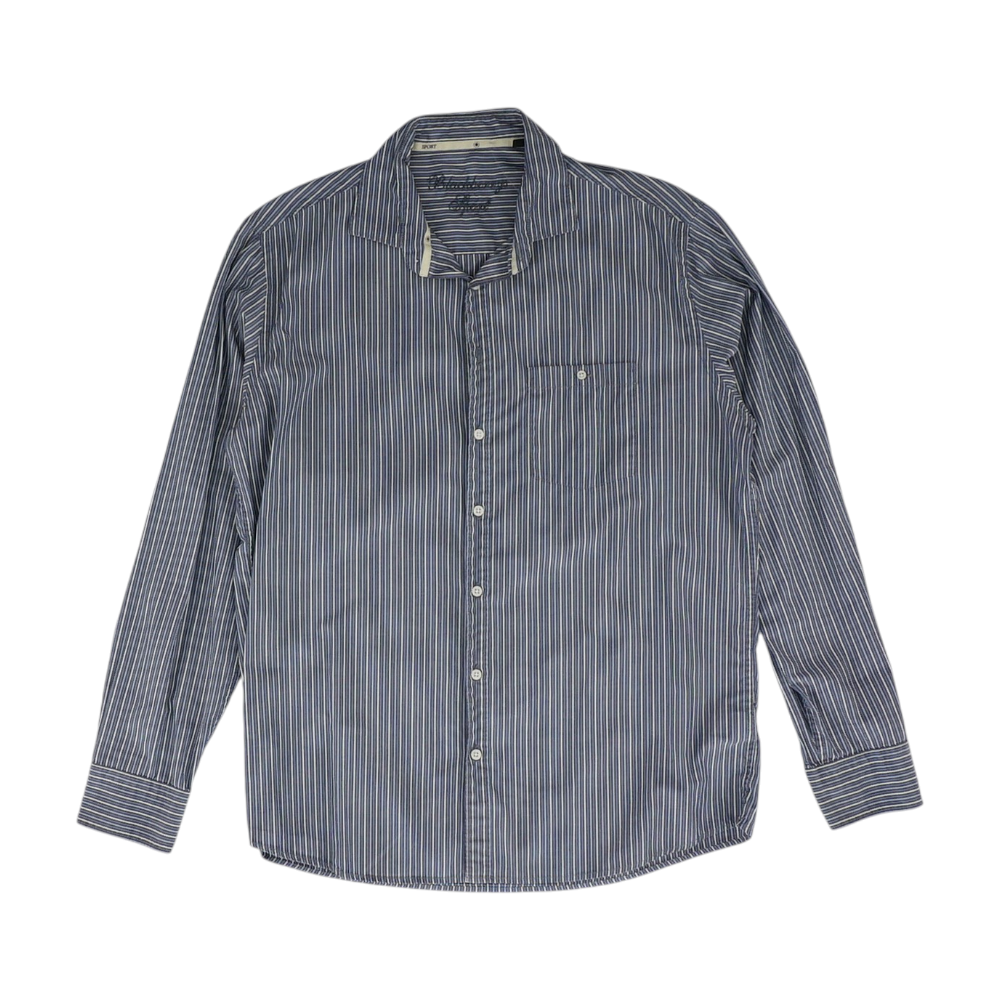 Blue Striped Long Sleeve Button Down