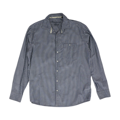 Blue Striped Long Sleeve Button Down