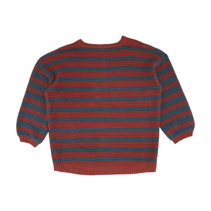 Maroon Striped Pullover Sweater
