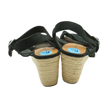 Black Wedged Sandals