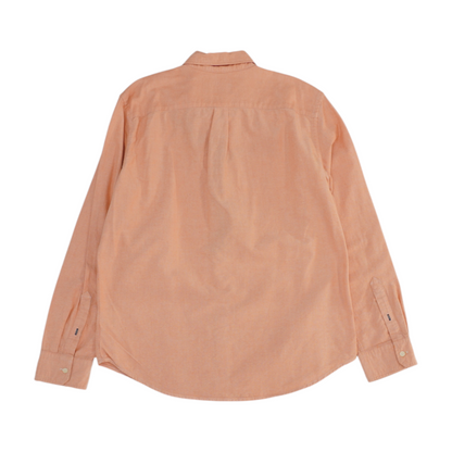 Orange Solid Long Sleeve Button Down