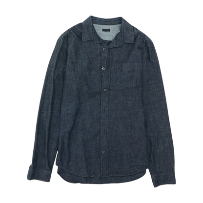 Navy Solid Long Sleeve Button Down