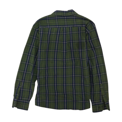 Green Plaid Long Sleeve Button Down