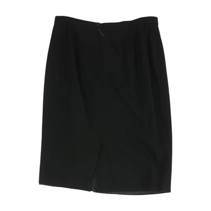 Black Solid Midi Skirt