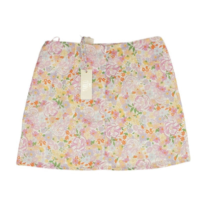 White Floral Mini Skirt