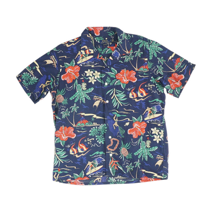 Natural Titanium Tropical Short Sleeve Button Down