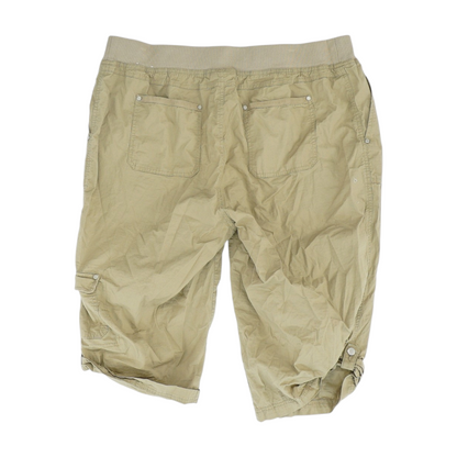 Khaki Plus Size Solid Chino Capris