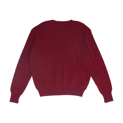 Red Solid Pullover Sweater