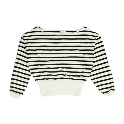 White Striped Pullover Sweater