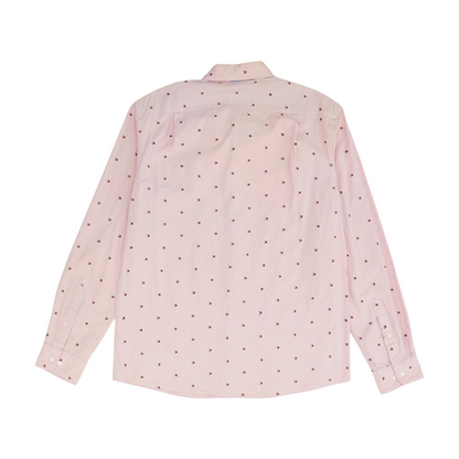 Pink Print Long Sleeve Button Down