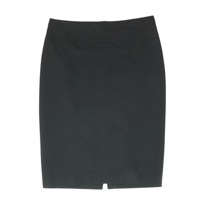 Black Solid Midi Skirt