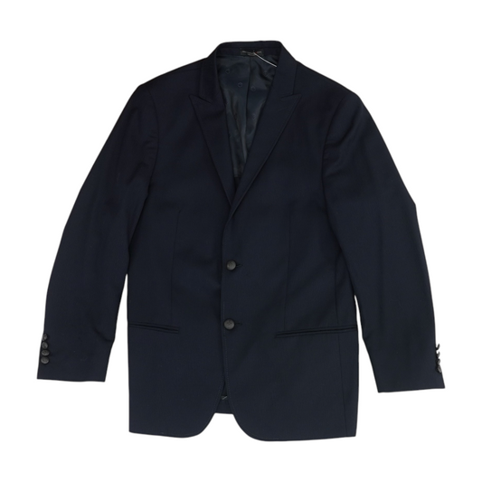 Navy Solid Wool Sports Coat