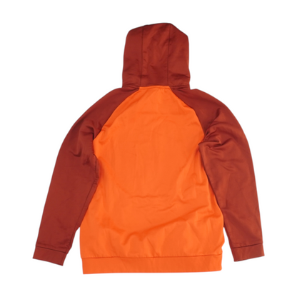 Orange Color Block Hoodie Pullover