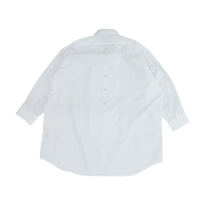 White Solid Tuxedo Button Down
