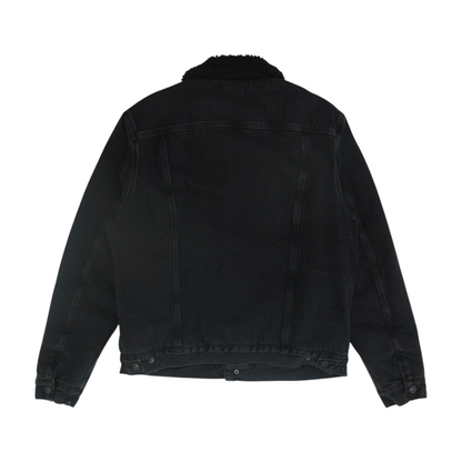 Black Solid Denim Jacket