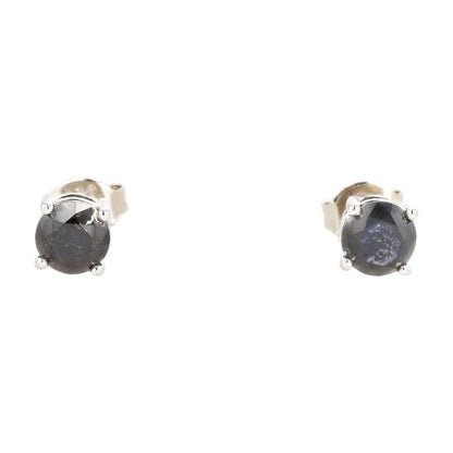 1.50 ct Sterling Silver Black Diamond Stud Earrings