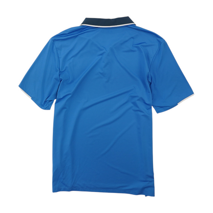 Blue Solid Short Sleeve Polo