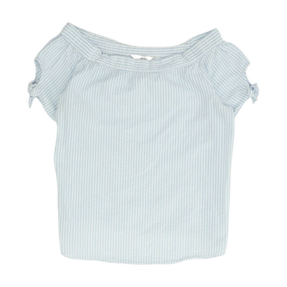 Blue Maternity Striped Blouse