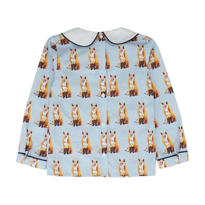 Blue Print Knit T-Shirt