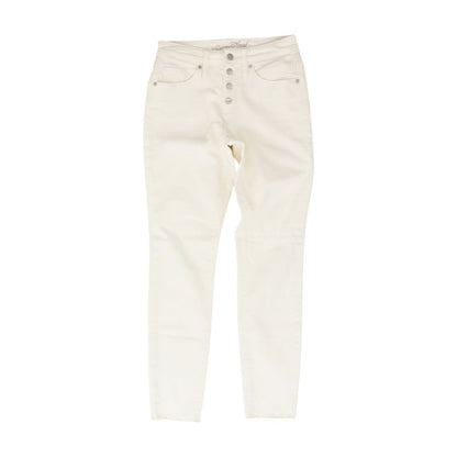 White Solid High Rise Skinny Leg Jeans