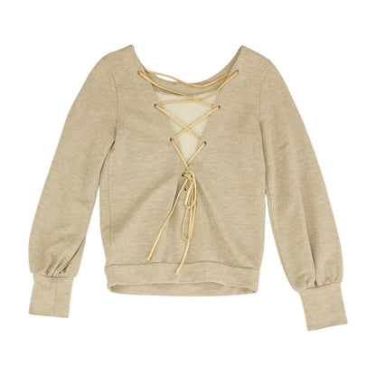 Brown Solid Long Sleeve Blouse