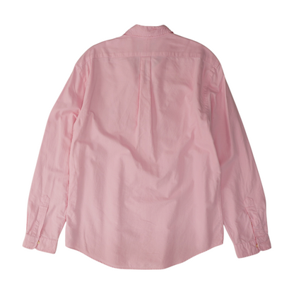 Pink Solid Long Sleeve Button Down