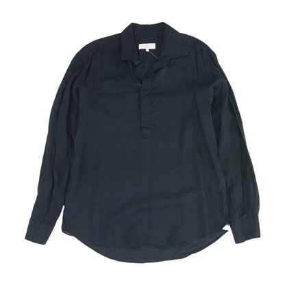 Navy Solid Long Sleeve Polo