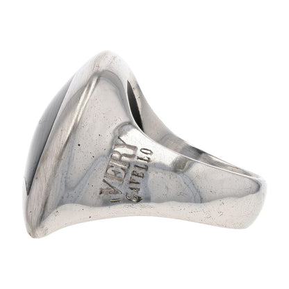 Sterling Silver Matix Cocktail Ring In Black