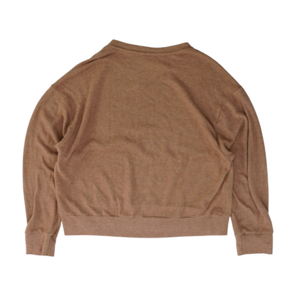 Tan Solid Sweatshirt Pullover
