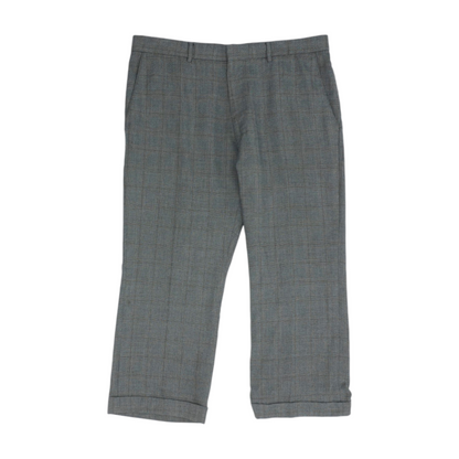 Gray Plaid Regular Pants