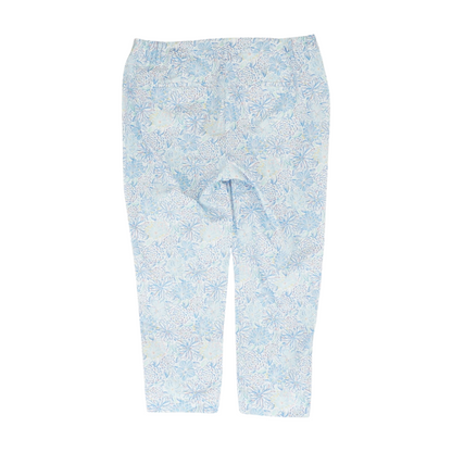 White Floral Regular Pants